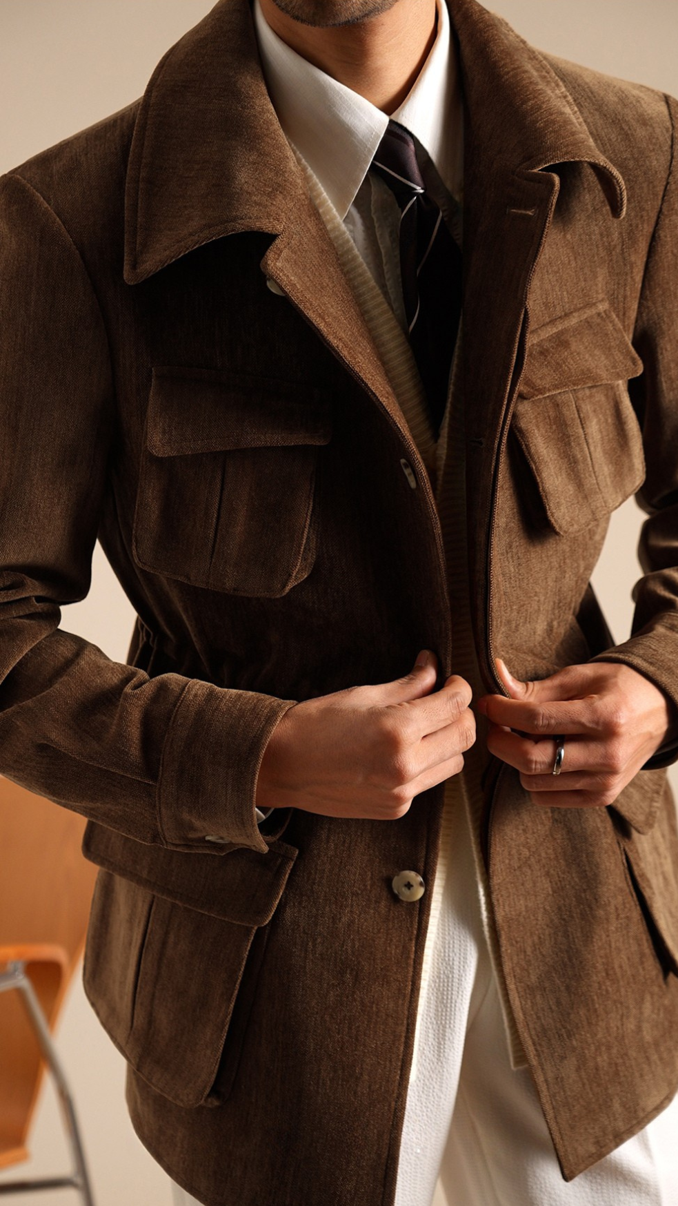 Textured Linen Safari Jacket – The Essence of Timeless Chic