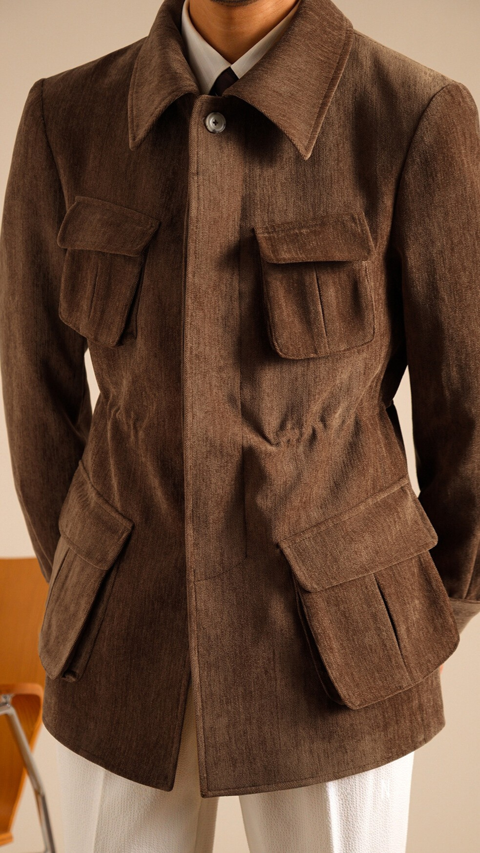 Textured Linen Safari Jacket – The Essence of Timeless Chic