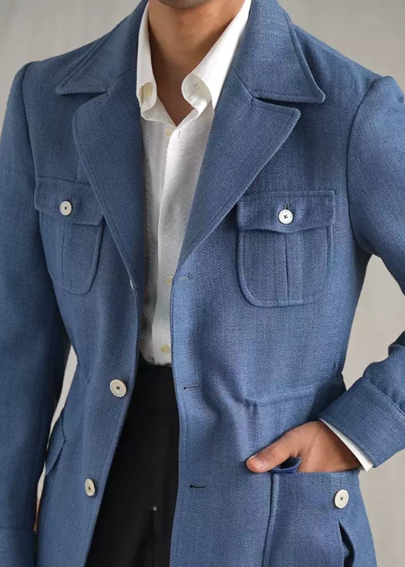 Textured Linen Safari Jacket – The Essence of Timeless Chic