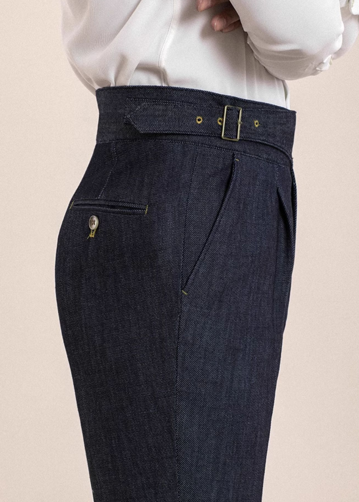 Double pleat straight Jeans