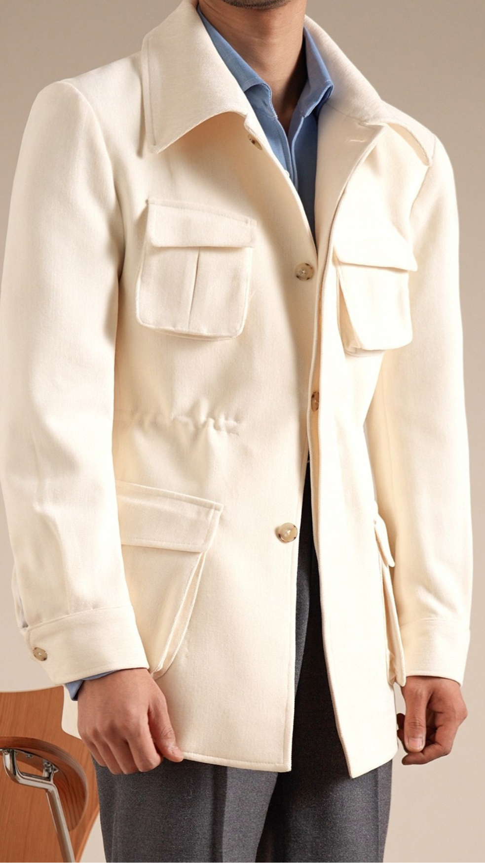 Textured Linen Safari Jacket – The Essence of Timeless Chic