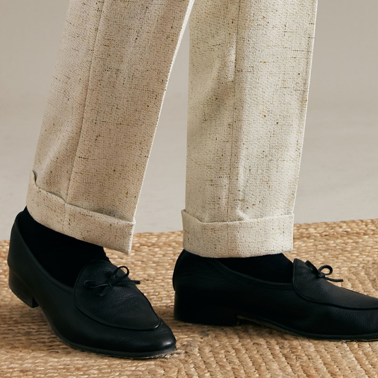 Linen Straight Double Pleated Trousers